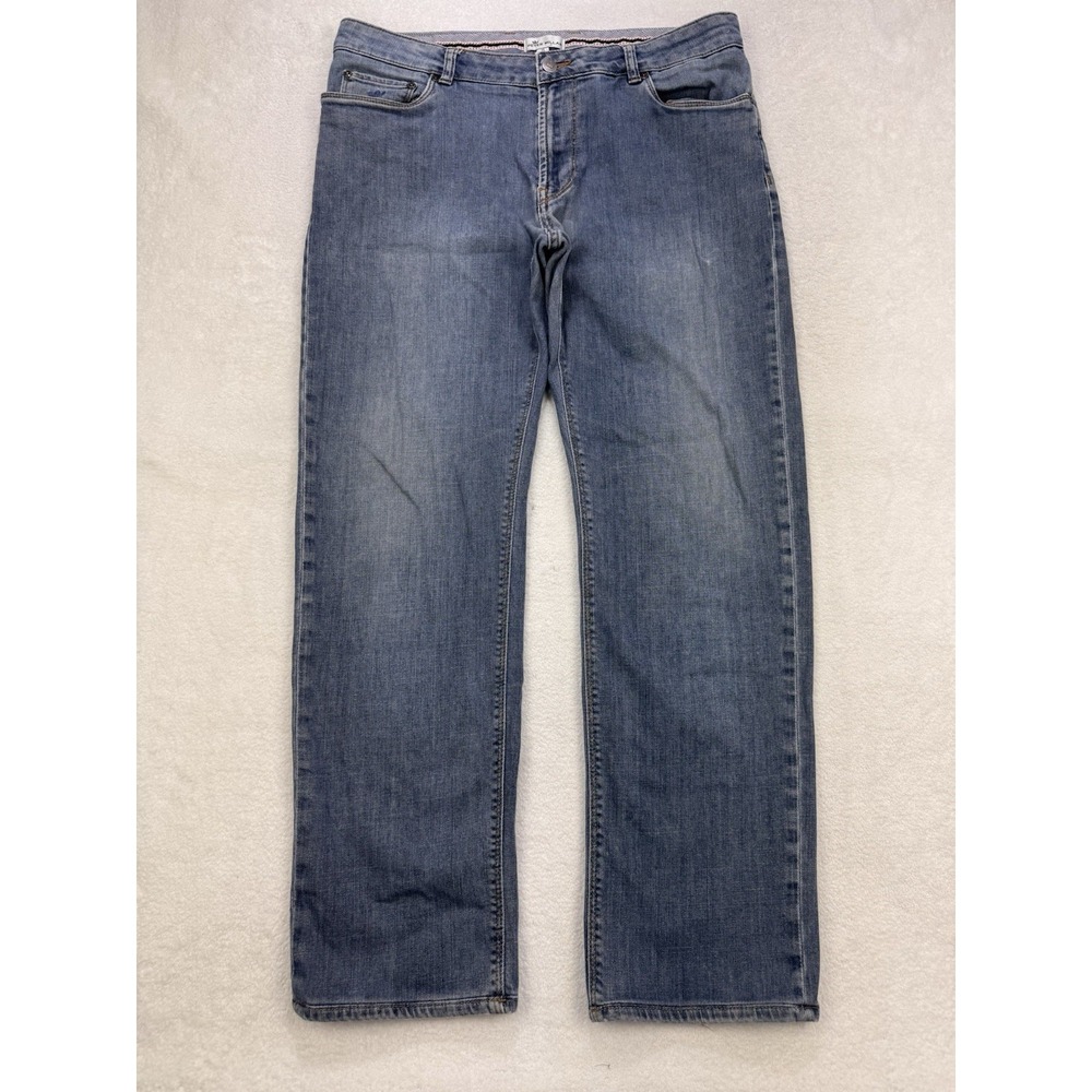 Peter Millar Jeans Men 35x30‎ Blue Crown Vintage Wash Distress Straight Denim